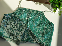 Mint green sequin crop top