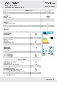 Korralik pesumasin Whirlpool AWS 71200 6th sense A+++ (8 foto / 8)