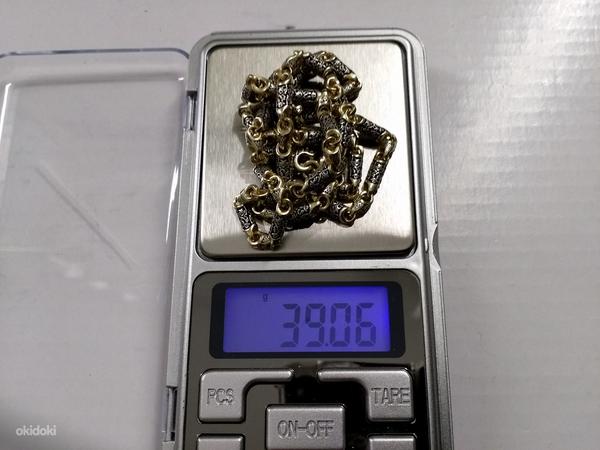 Позолоченная серебряная цепочка,литая (фото #2)