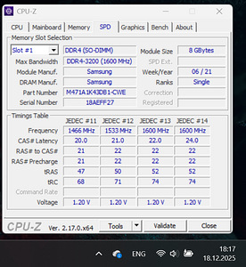 Samsung RAM DDR4 3200MHz 2x8GB (m47a1k43db1-cwe) (2 foto / 3)