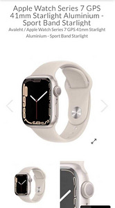 Apple watch series 7 gps, 41mm starlight aluminium (1 foto / 4)