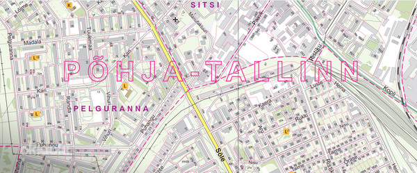 Большая настенная карта Таллинна на заказ (2,26 x 1,72 м) (фото #4)