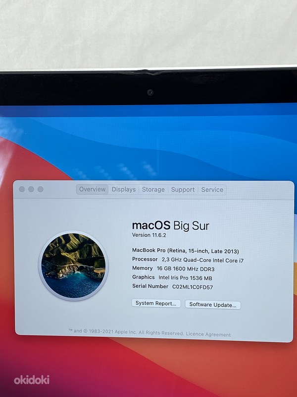 MacBook Pro 15 дюймов 2013 г. — Core i5 / 16 ГБ / 512 ГБ (фото #3)