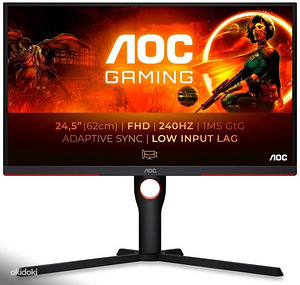 AOC 25G3ZM/BK 24,5" FHD 240Hz VA mängumonitor (1 foto / 4)