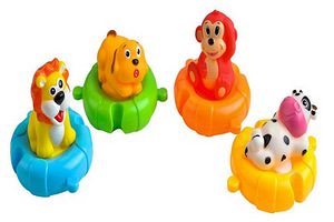 Игрушки животные с формочками для ванны