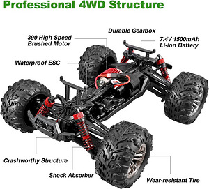 Rc puldiauto 45km/ scale 1:16 Yoncher Remote control car (5 foto / 6)
