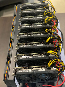 Mining rig / krüptokaevur 8x 3060TI Eth 480MH/s (2 foto / 3)