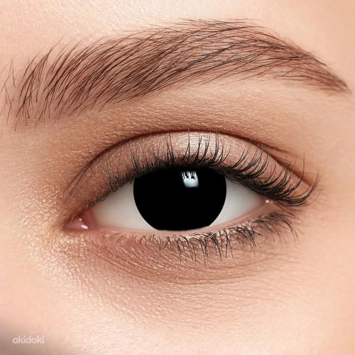 Черные контактные линзы для глаз, Линзы на Хэллоуин (фото #1)