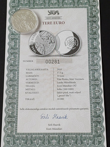 Монета Tere Euro серебро