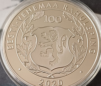 Монета серебро Мирный договор между Эстонией и Россией 100