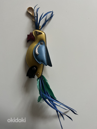 Prada Parrot Bird Leather Bag Charm Key Ring (foto #4)