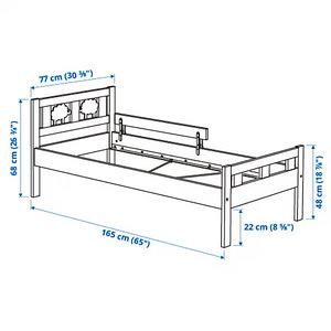 Lastevoodi Ikea Kritter + madrats Underlig + piirded (2 foto / 8)