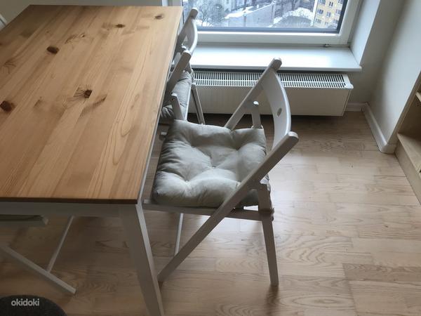IKEA Dining Table with 4 chairs, round bench and cushions (foto #3)