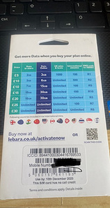Lebara UK Kõnekaart £5 (1 foto / 3)