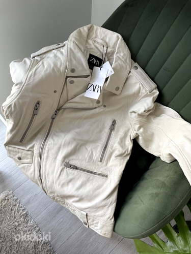 White zara leather jacket, unisex (foto #2)