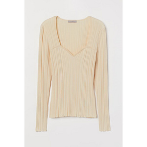 H&M sweetheart neck pleat top, size S
