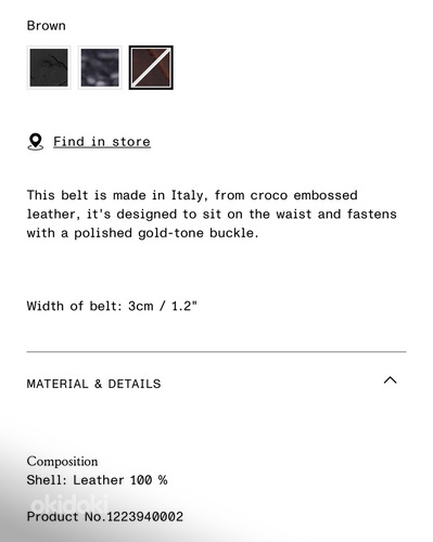 &OtherStories croc leather belt, brown, XS (foto #5)