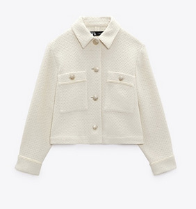 (NEW) Zara textured jacket with golden buttons