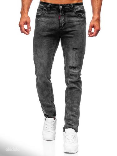 Черные джинсы с эффектом потертости 33L (фото #8)