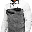 !СКИДКА! Черно-белый свитер с воротником-стойкой (фото #1)