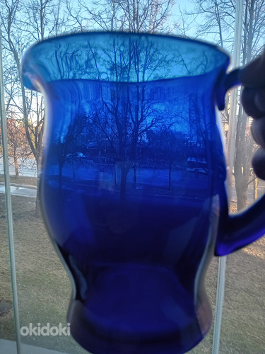 Кувшин,стаканы.Синее стекло. (фото #3)