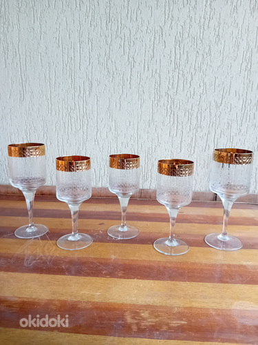 Kullastusega vintage klaasid. Kristall. (foto #2)