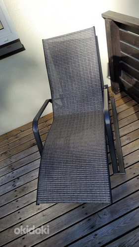 Терраса садовое кресло-качалка шезлонг темно-серый (фото #3)