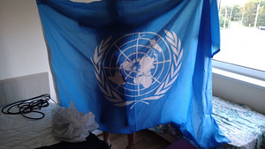 Флаг UN с Либерии