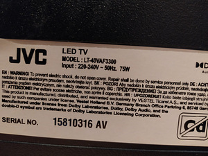 JVC LT-40VAF3300 teler varuosadeks (2 foto / 5)